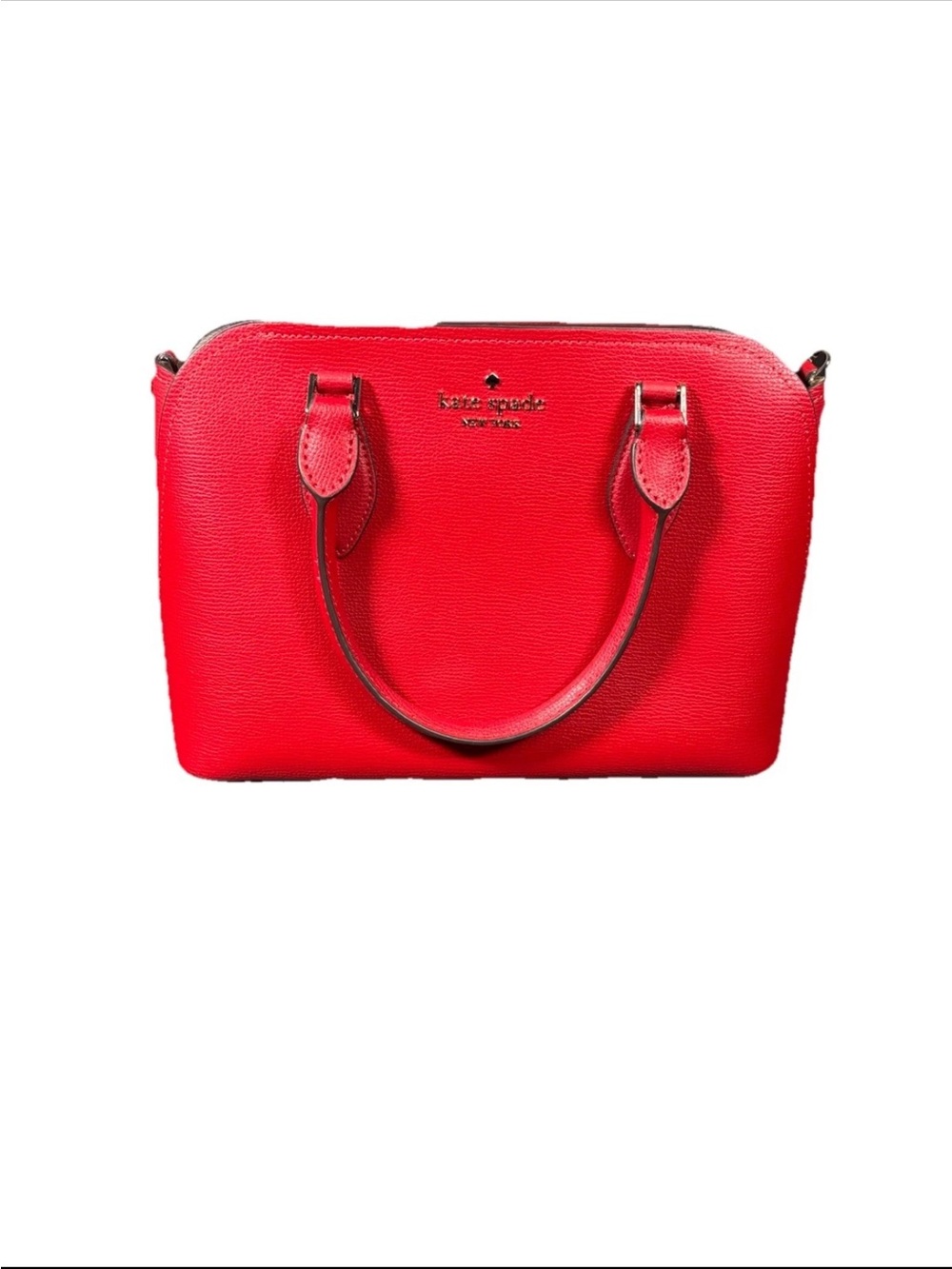 NWOT Kate Spade Red Leather Satchel with Crossbody Strap - Picture 2 of 16